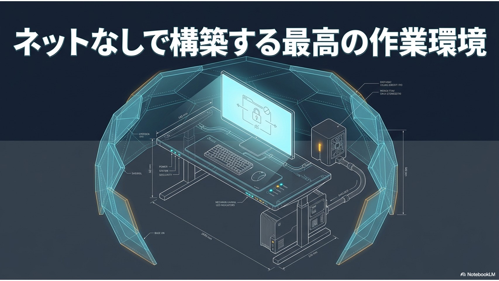 ネット回線に接続せずに構築する、外部に依存しない自己完結型の最強パソコン作業環境のイメージイラスト